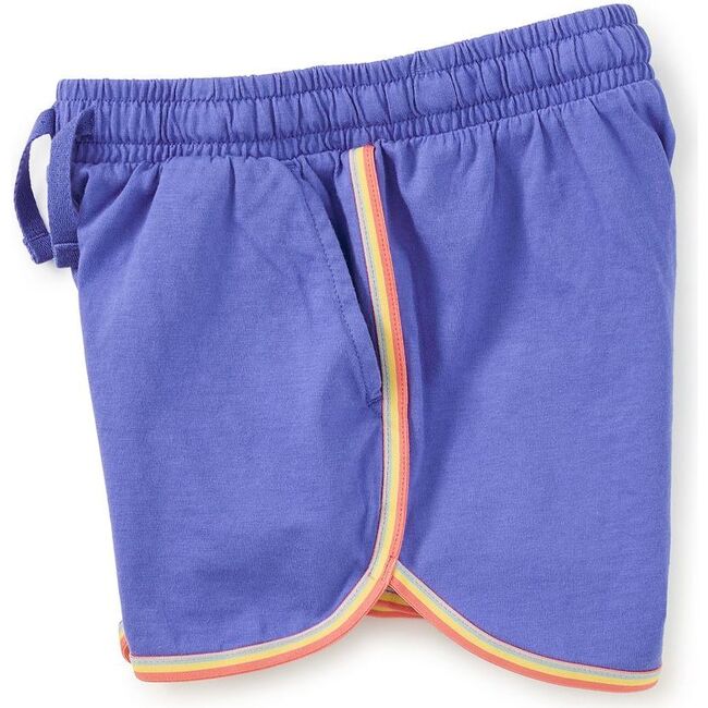 Rainbow Binding Track Shorts, Morning Glory