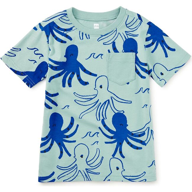Printed Pocket Tee, Sketched Octopus
