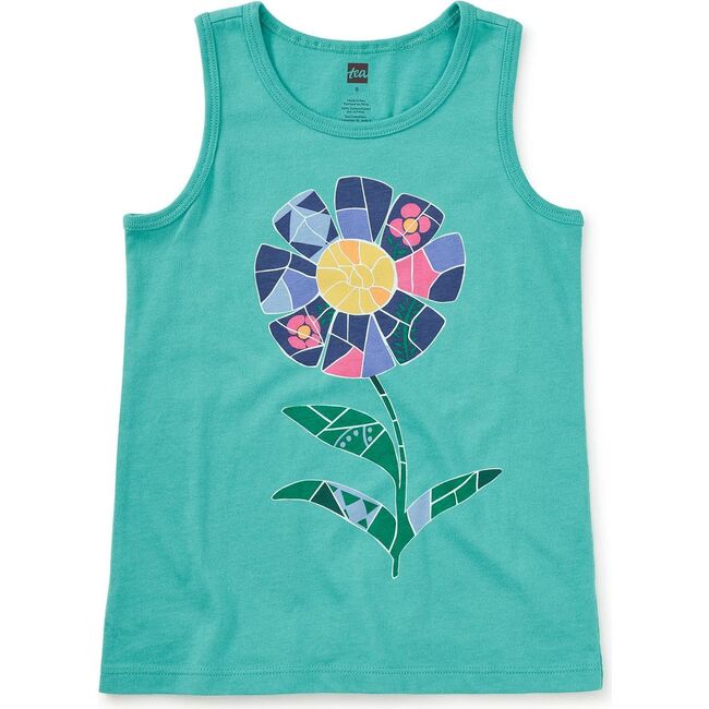 Gaudi's Flower Graphic Tank, Glaze Blue