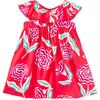 Flutter Sleeve Woven Dress, Flamenco Carnation - Dresses - 1 - thumbnail