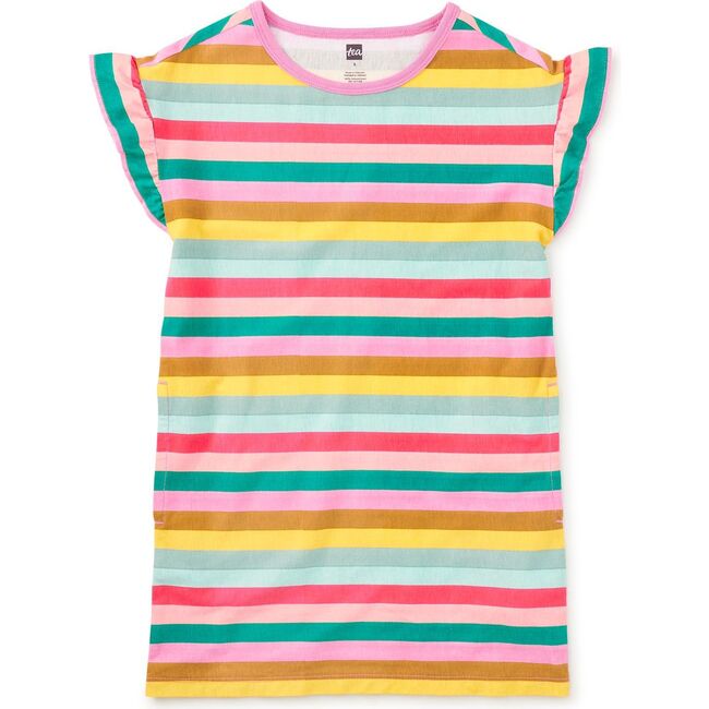 Flutter Sleeve Shift Dress, San Sebastian Stripe