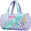 Personalized Kids Duffle Bag, Purple Checker - Luggage - 3