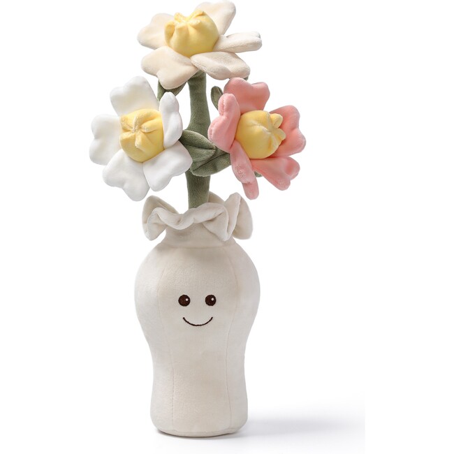 McHugs Lucky Camellia Vase Plant Stuffed Animal 12" — Soft Weighted Cuddle Stuffed Animal