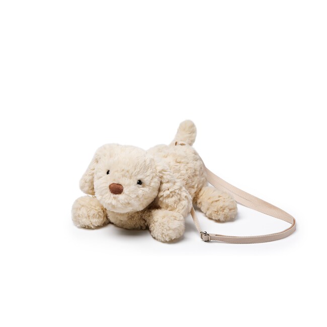 McHugs Golden Puppy Plush Shoulder Bag 10" — Soft Weighted Cuddle Stuffed Animal Shoulder Bag