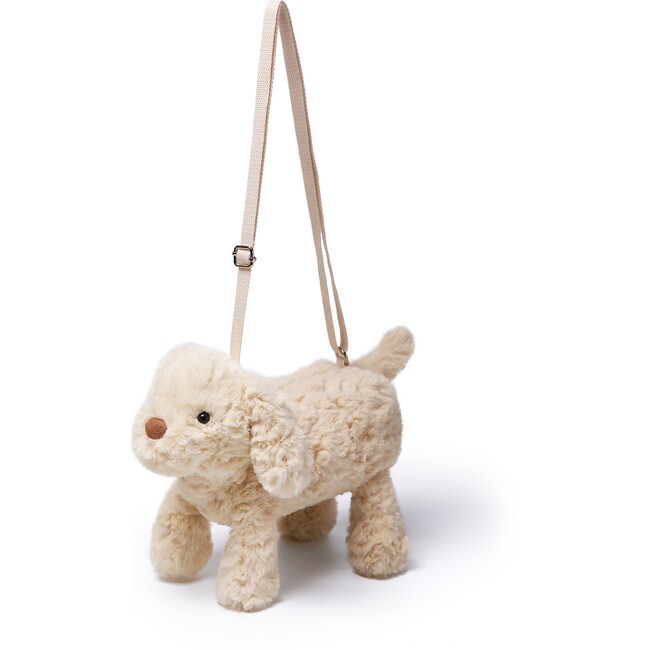 McHugs Golden Puppy Plush Shoulder Bag 10" — Soft Weighted Cuddle Stuffed Animal Shoulder Bag