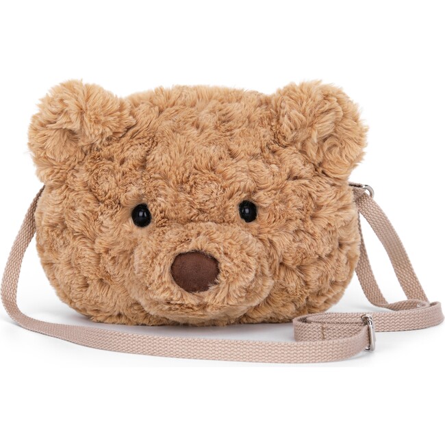 McHugs Betty Bear Plush Shoulder Bag 8" — Soft Weighted Cuddle Stuffed Animal Shoulder Bag