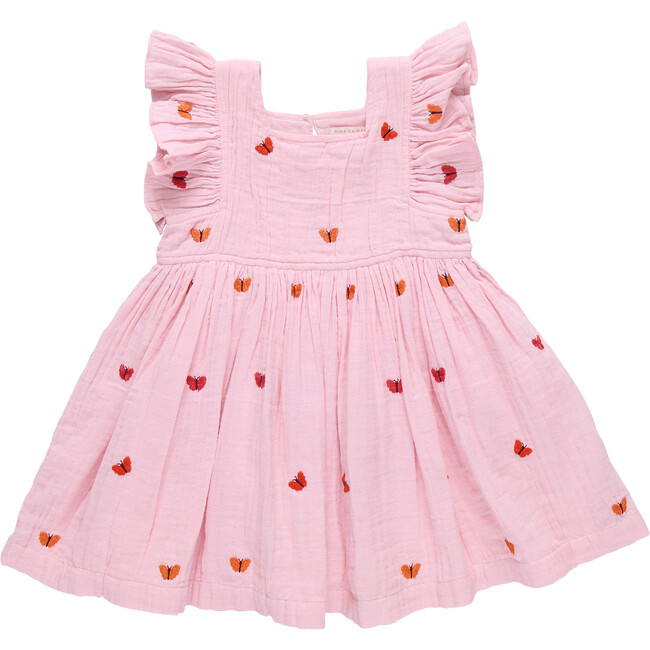 Girls Elsie Dress, Butterfly Embroidery