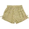Girls Jules Short, Green Prairie Block Print Spring - Shorts - 1 - thumbnail