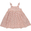 Girls Tia Dress, Pink Prairie Block Print - Dresses - 1 - thumbnail