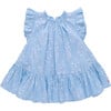Girls Harper Dress, Blue Dewdrop Block Print - Dresses - 1 - thumbnail