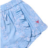 Girls Millie Ruffle Short, Blue Dewdrop Block Print - Shorts - 2