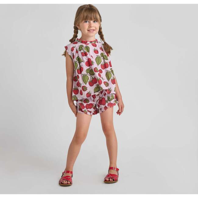 Girls Misha Top, Lavender Raspberries - Blouses - 3