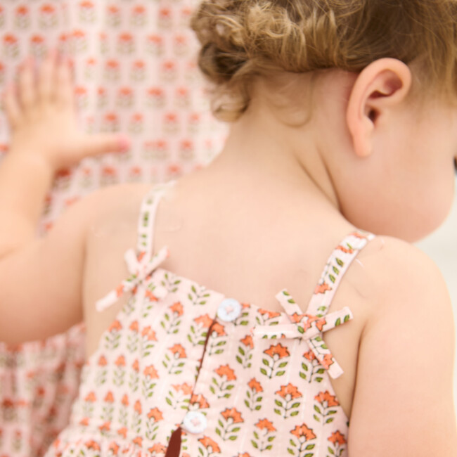 Baby Girls Tia Dress Set, Pink Prairie Block Print - Dresses - 3