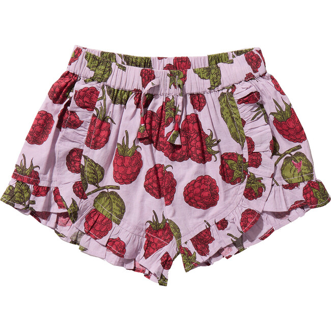 Girls Millie Ruffle Short, Lavender Raspberries
