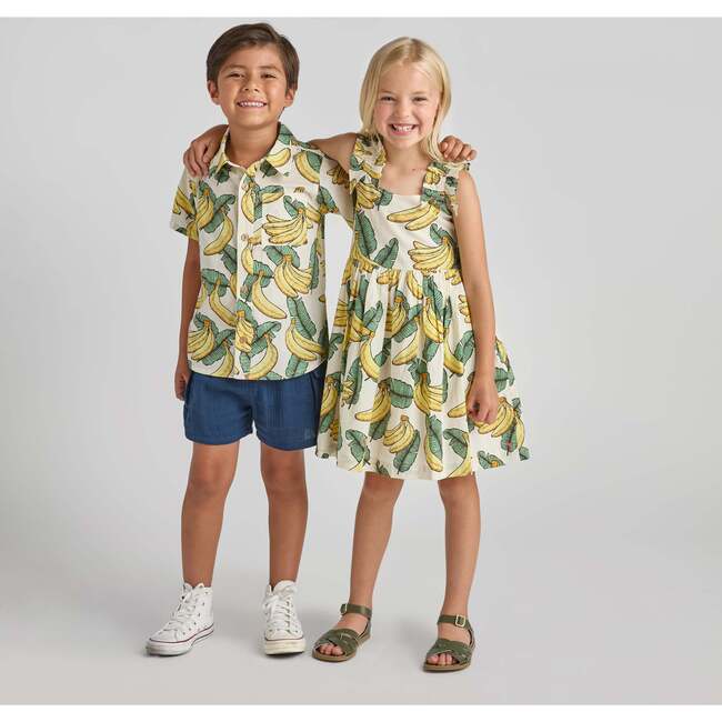 Girls Via Dress, Banana Leaves - Dresses - 3