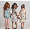 Girls Elowen Dress, Pink Dewdrop Block Print Spring - Dresses - 4 - thumbnail