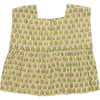 Girls Kamari Top, Green Prairie Block Print Spring - Blouses - 5 - thumbnail