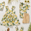 Girls Via Dress, Banana Leaves - Dresses - 4 - thumbnail