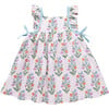 Girls Ailee Dress, Pink Dewdrop Block Print Spring - Dresses - 1 - thumbnail