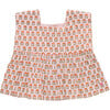 Girls Kamari Top, Pink Prairie Block Print - Blouses - 1 - thumbnail