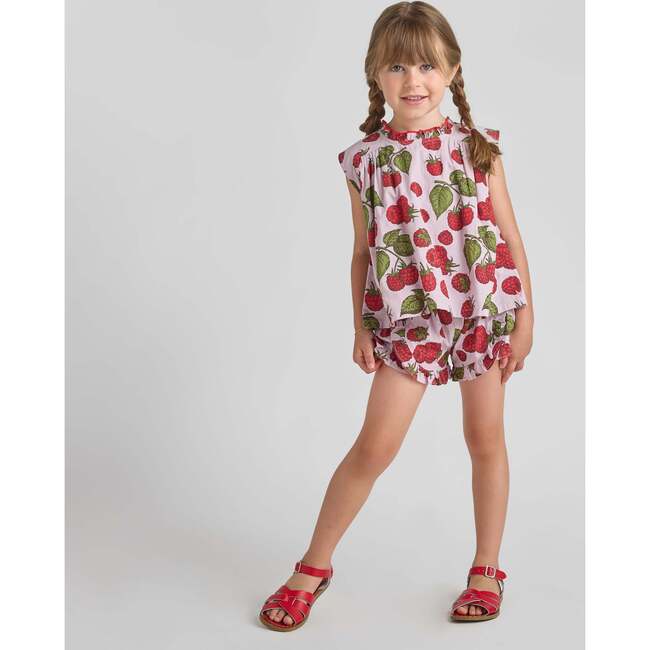 Girls Millie Ruffle Short, Lavender Raspberries - Shorts - 3