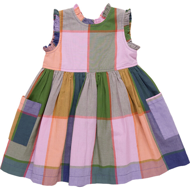 Girls Alyssa Dress, Plaid Madras Spring