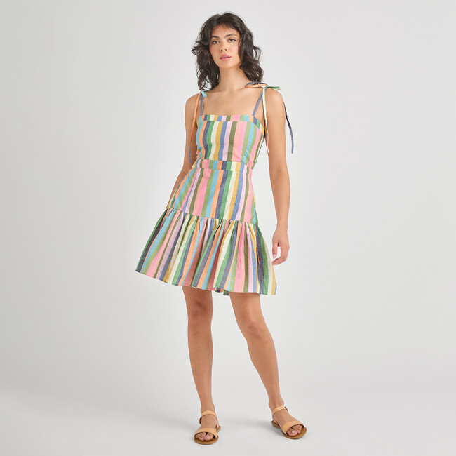 Womens Short Marilyn Dress, Parade Stripe
