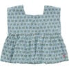 Girls Kamari Top, Blue Prairie Block Print - Blouses - 1 - thumbnail
