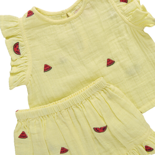 Girls Roey 2-PC Set, Watermelon Embroidery