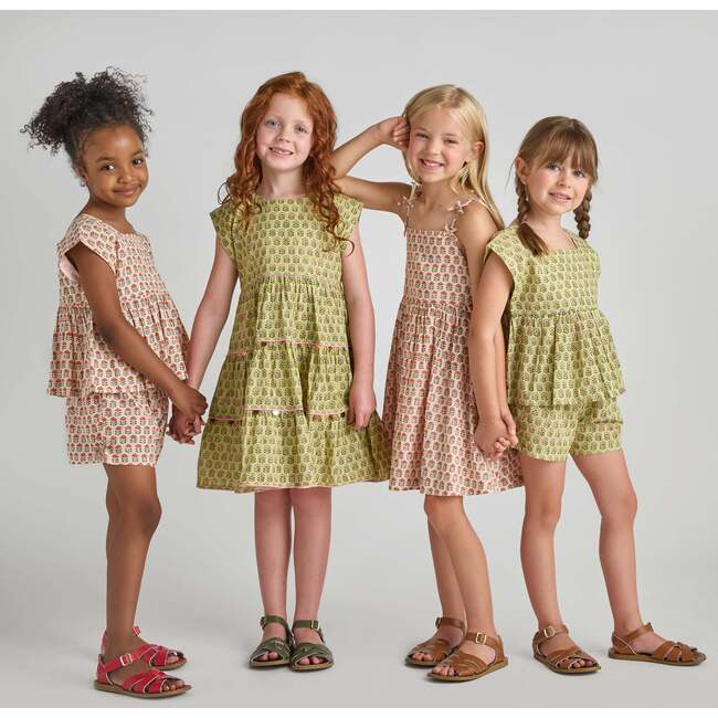 Girls Jules Short, Pink Prairie Block Print - Shorts - 3