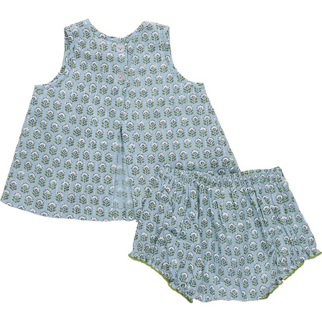 Baby Girls Jaipur 2-PC Set, Blue Prairie Block Print - Mixed Apparel Set - 4
