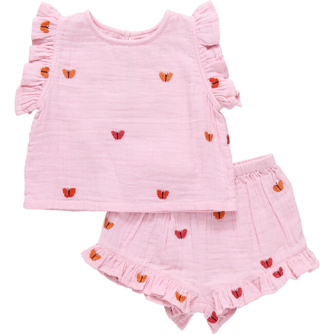 Baby Girls Roey 2-PC Set, Butterfly Embroidery