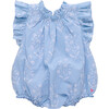 Baby Girls Harper Bubble, Blue Dewdrop Block Print - Rompers - 1 - thumbnail
