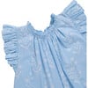 Baby Girls Harper Bubble, Blue Dewdrop Block Print - Rompers - 2 - thumbnail