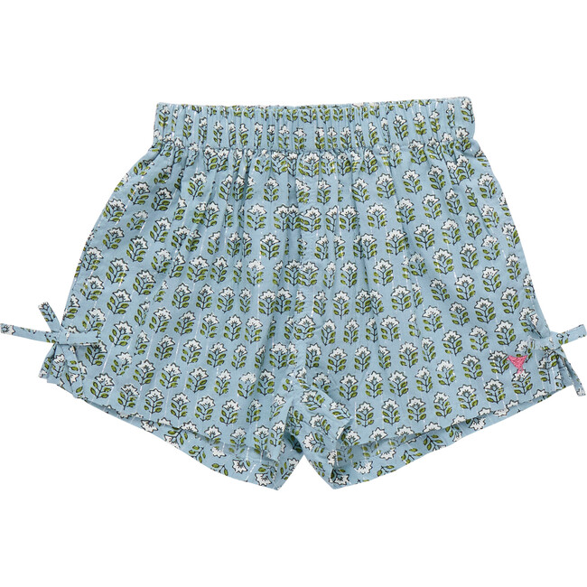 Girls Jules Short, Blue Prairie Block Print