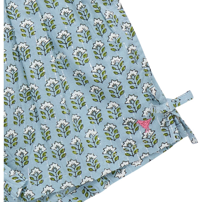 Girls Jules Short, Blue Prairie Block Print