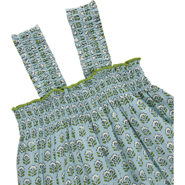 Girls Eleven Jumper, Blue Prairie Block Print