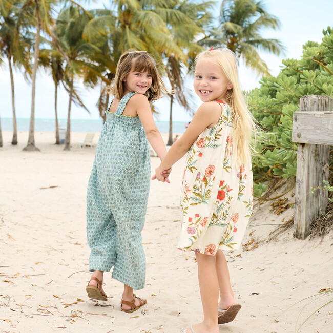 Girls Eleven Jumper, Blue Prairie Block Print - Rompers - 3