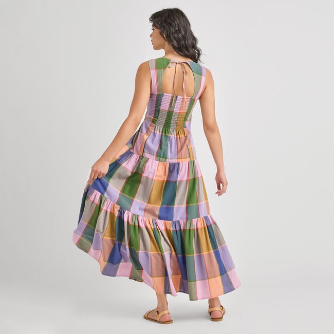 Womens Sleeveless Parker Dress, Plaid Madras Spring - Dresses - 3