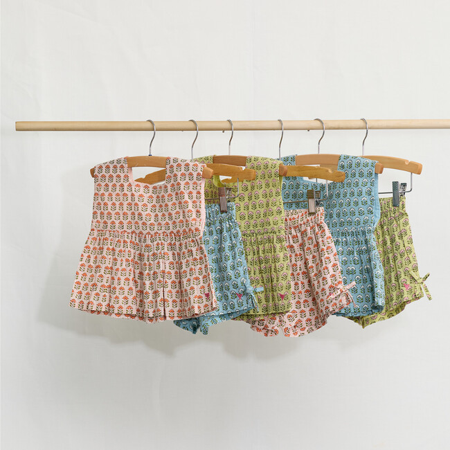 Girls Jules Short, Blue Prairie Block Print - Shorts - 4