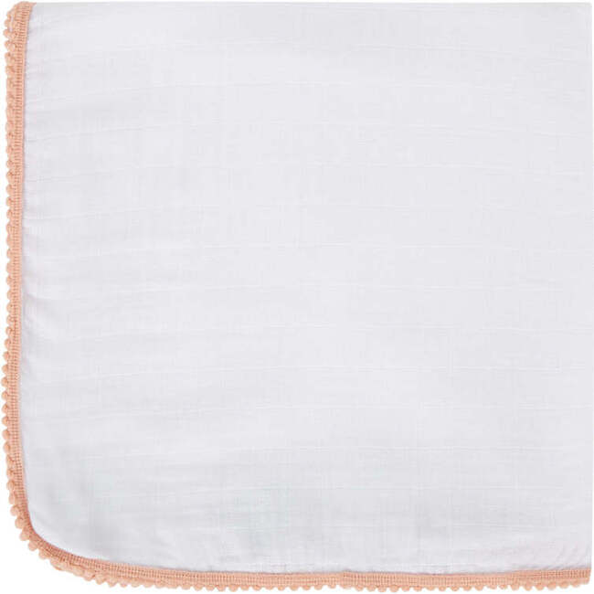 Bamboo Pom Pom Swaddle, Peach