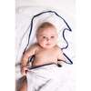 Bamboo Pom Pom Swaddle, Navy - Swaddles - 2 - thumbnail