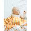 Organic Muslin Four-Layer Reversible Snug Blanket, Carrot - Blankets - 2 - thumbnail