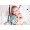 Bamboo Pom Pom Swaddle, Navy - Swaddles - 3 - thumbnail
