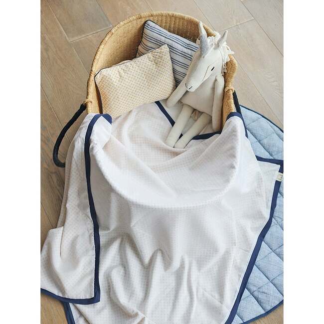 Block-Printed Cotton Dohar, Seminyak Blue