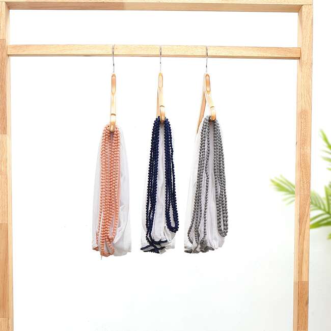 Bamboo Pom Pom Swaddle, Grey - Swaddles - 4