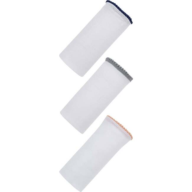 Bamboo Pom Pom Swaddle, Navy - Swaddles - 5