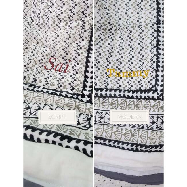 Block-Printed Cotton Crib Quilt, Provence Blue - Quilts - 3