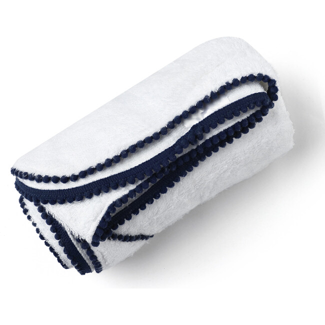 Bamboo Pom Pom Towel, Navy - Towels - 8