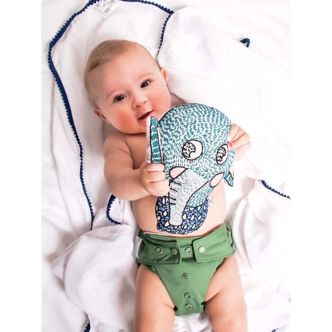 Handmade Kantha Stitched Bedtime Buddy, Elli the Elephant